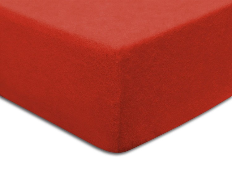 Prześcieradło z gumką 100x200 cm Czerwone Frotte Famitex