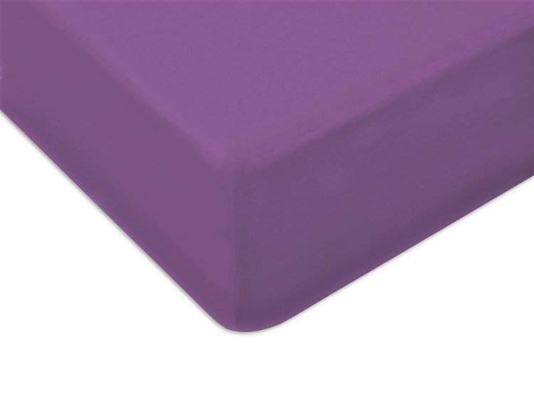 Prześcieradło z gumką 200x220 cm Fioletowe Jersey Delta
