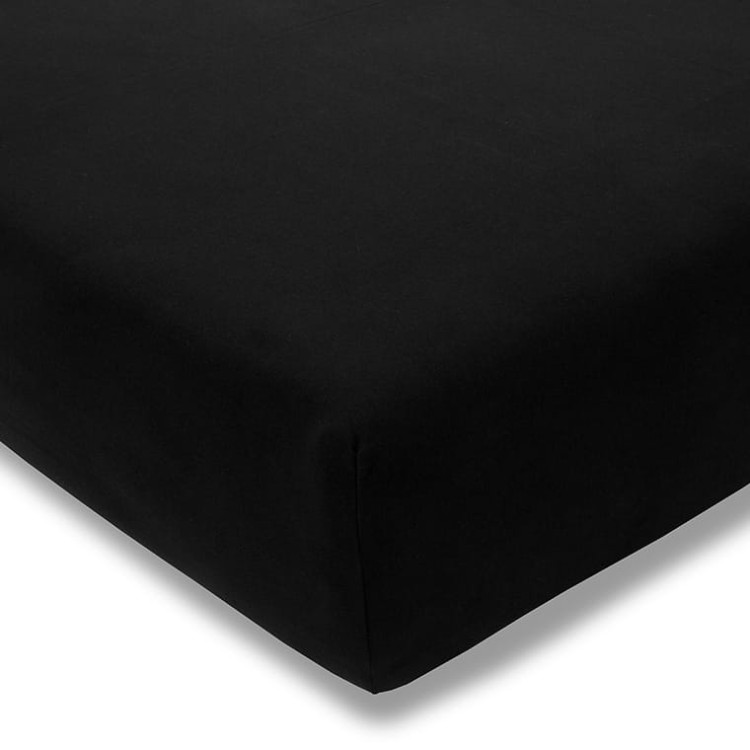 Prześcieradło z gumką 100x200 Zwirn-Jersey Schwarz 900  ESTELLA