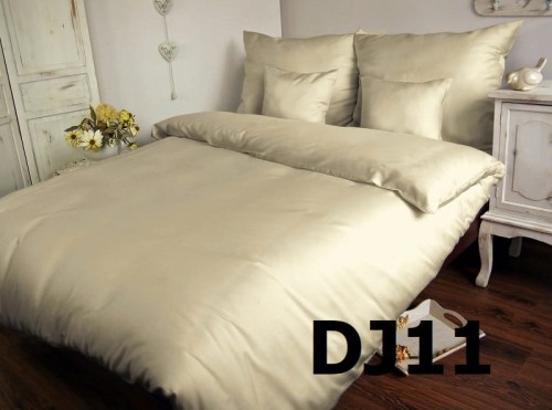 Pościel Satynowa Darymex 160x200 + 2 Poszewki Jednobarwna Kremowa