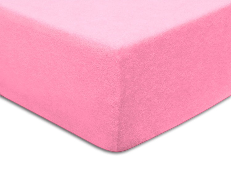 Prześcieradło z gumką 140x200 cm Jasny Róż Frotte Famitex