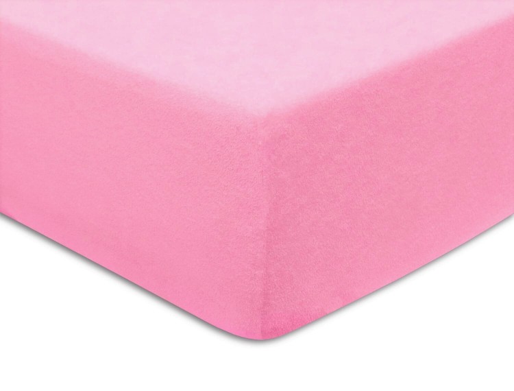 Prześcieradło z gumką 100x200 cm Jasny Róż Frotte Famitex