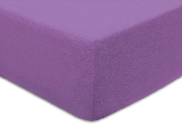 Prześcieradło z gumką 90x200 cm Fioletowe Frotte Delta