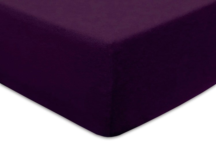 Prześcieradło z gumką 90x200 cm Śliwka Frotte Famitex