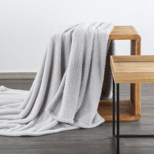 Koc Polarowy 170x210cm LORI Srebrny D91