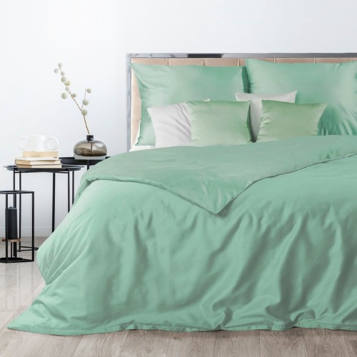 Pościel 220x200cm + 2 Poszewki 100% Satyna Bawełna Miętowa Eurofirany