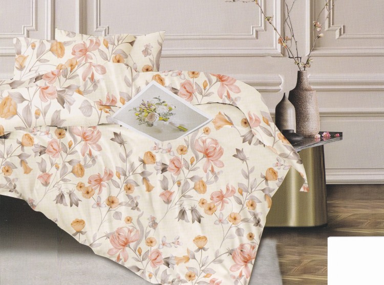 Pościel 200x220cm + 2 Poszewki 100% Satyna Bawełna Collection World M1856