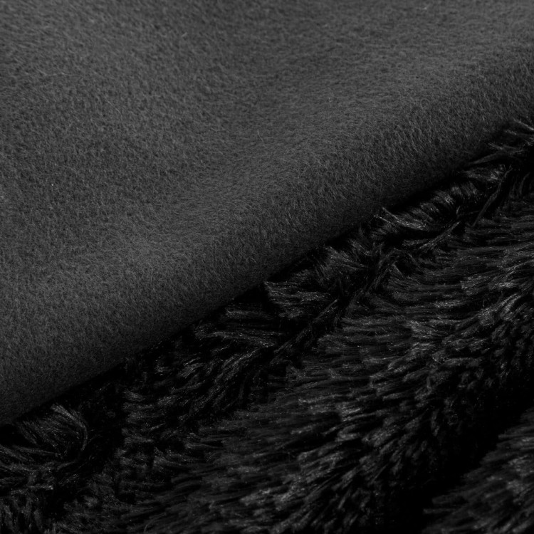 Koc Futrzany 170x210cm Czarny D91