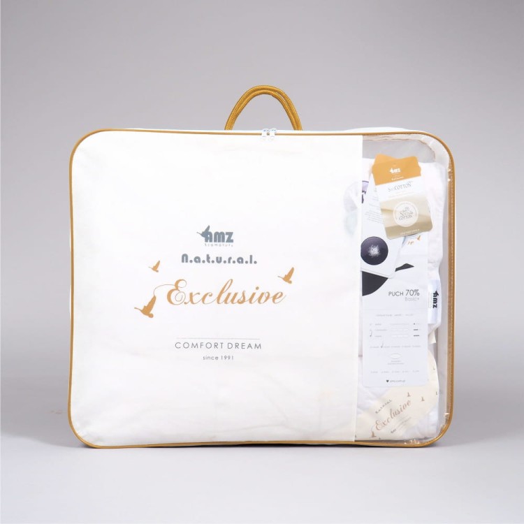 Kołdra Puchowa 220x240cm Basic+ Całoroczna 70% Puch AMZ