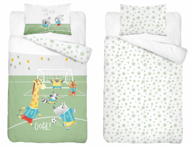 Pościel Bambusowa 100x135 Mecz Niebieski 4789A Detexpol