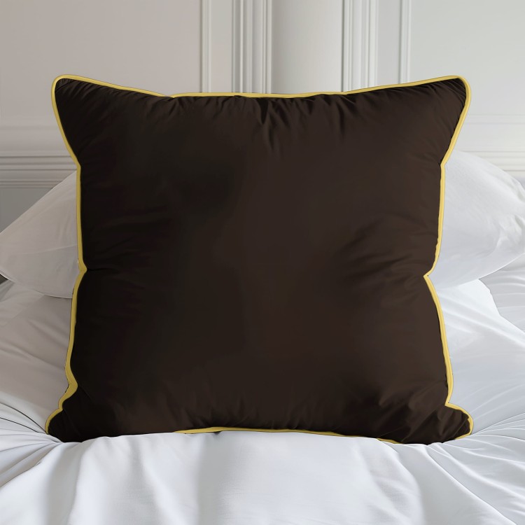 Pościel 140x200 + Poszewka Satyna 100% Bawełna Pure z Bizą Espresso Detexpol