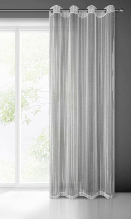 Firana Gotowa 140x250 cm Przelotka Noelia Srebrna Eurofirany