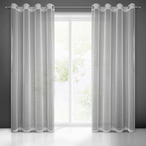 Firana Gotowa 140x250 cm Przelotka Noelia Srebrna Eurofirany