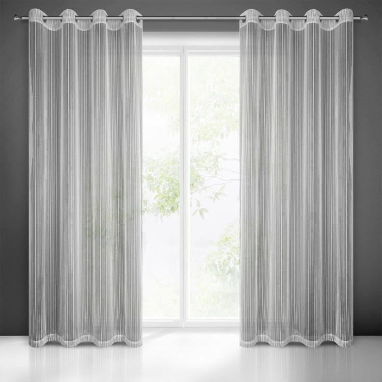 Firana Gotowa 140x250 cm Przelotka Noelia Srebrna Eurofirany