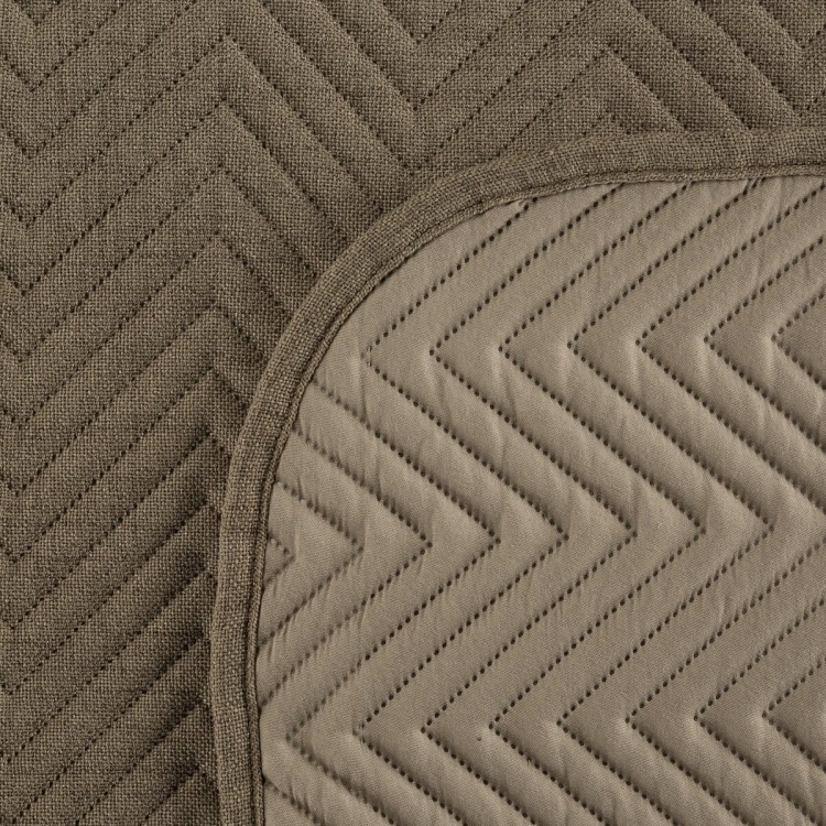 Narzuta Dekoracyjna 170x210cm Len 3 Ciemny Beż Eurofirany