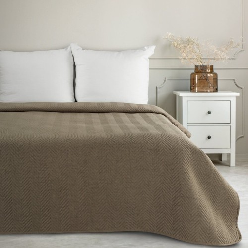 Narzuta Dekoracyjna 170x210cm Len 3 Ciemny Beż Eurofirany