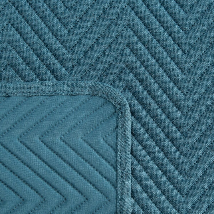 Narzuta Dekoracyjna 220x240cm Len 3 Niebieska Eurofirany