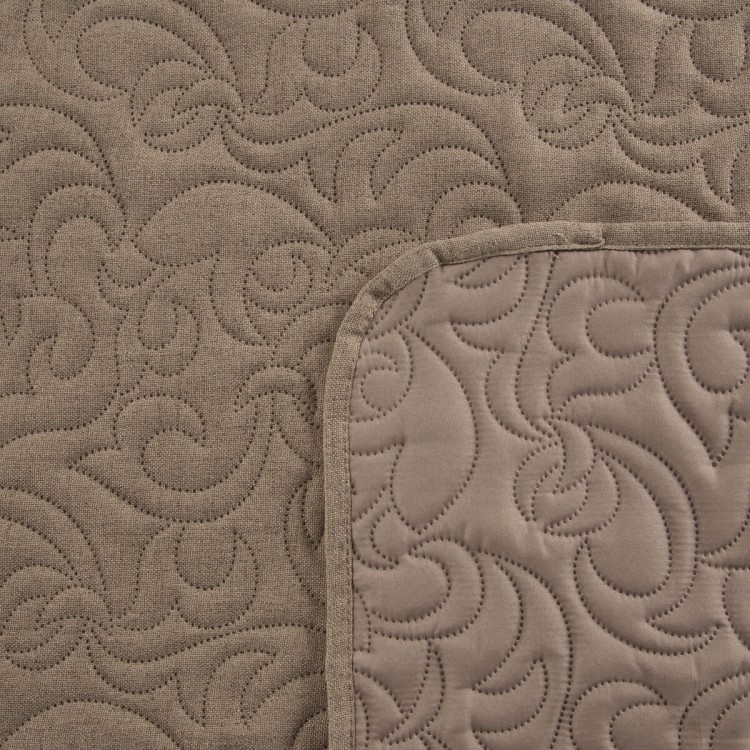 Narzuta Dekoracyjna 220x200cm Len 4 Brązowa Eurofirany