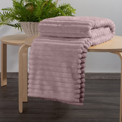 Koc Wytłaczany 170x210cm Soft Pudrowy Róż D91