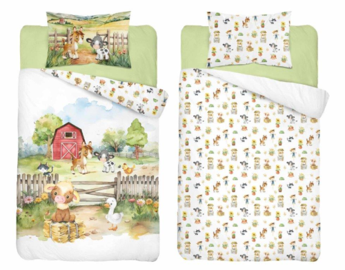 Pościel Bawełniana 90x120 Dwustronna Farma 5140A Detexpol