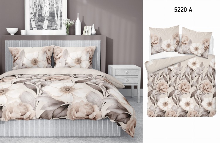 Pościel 220x200 + 2 Poszewki Satyna 100% Bawełna 5220A Detexpol