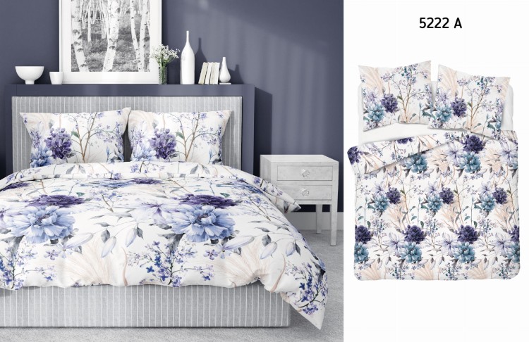 Pościel 220x200 + 2 Poszewki Satyna 100% Bawełna 5222A Detexpol