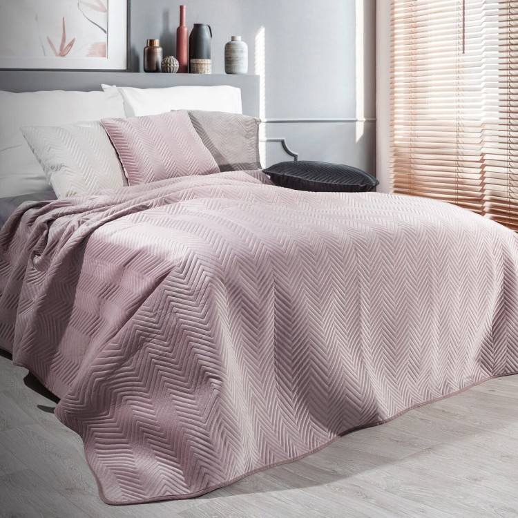 Narzuta Velvet 200x220 Sofia Pudrowy Róż Eurofirany