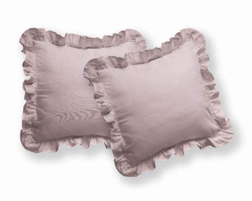 Poszewka z Falbaną 40x40 100 % Bawełna Pure Różowa Detexpol