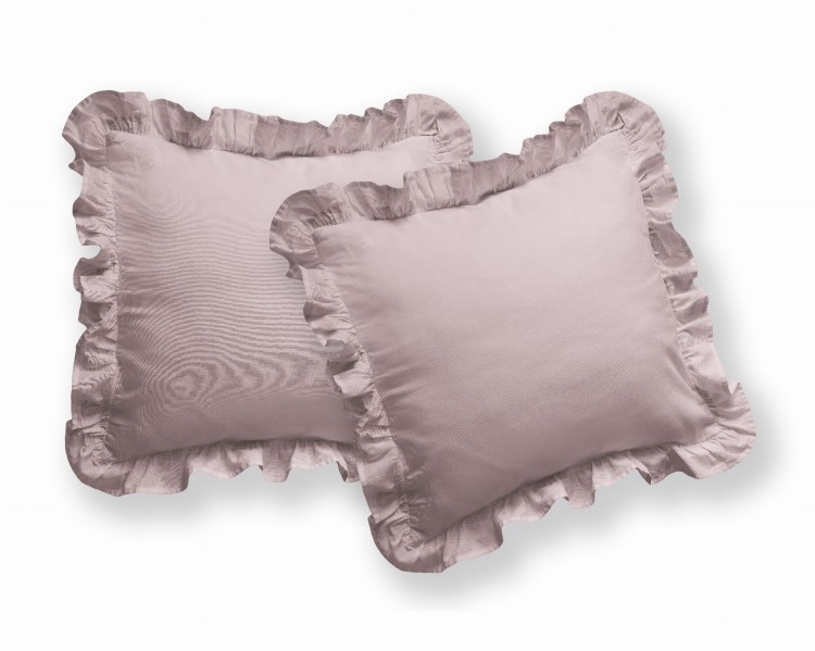 Poszewka z Falbaną 40x40 100 % Bawełna Pure Różowa Detexpol