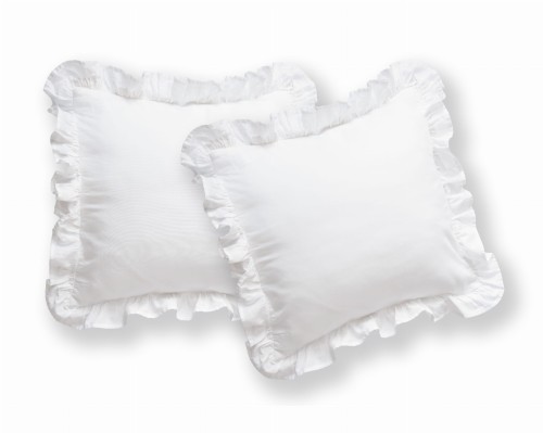 Poszewka z Falbaną 40x40 100% Bawełna Pure Biała Detexpol