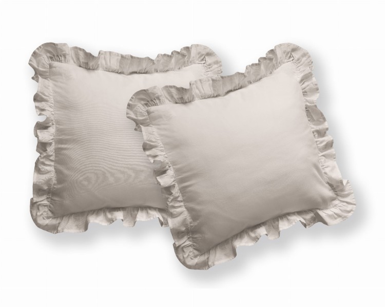Poszewka z Falbaną 40x40 100% Bawełna Pure Beżowa Detexpol