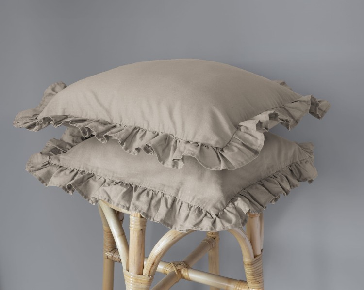 Poszewka z Falbaną 40x40 100% Bawełna Pure Taupe Detexpol