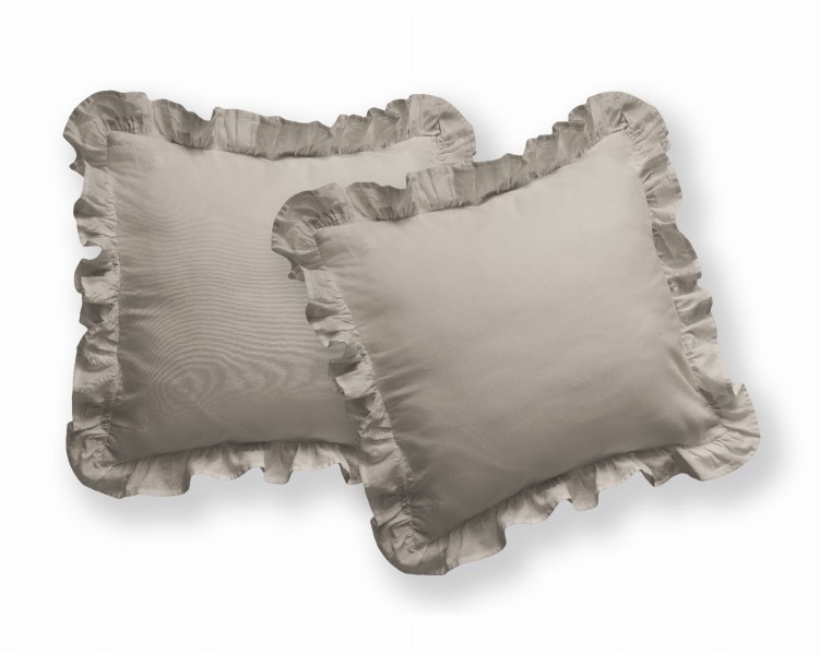 Poszewka z Falbaną 40x40 100% Bawełna Pure Taupe Detexpol