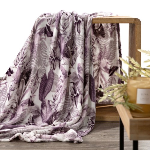 Koc 150x200cm Davos 2 Fioletowy Eurofirany