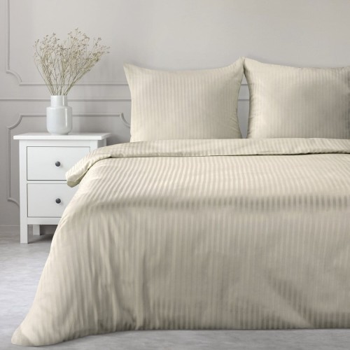 Pościel 140x200 + Poszewka Satyna 100% Bawełna Beżowa Vera Eurofirany