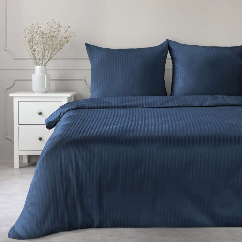 Pościel 140x200 + Poszewka Satyna 100% Bawełna Granatowa Vera Eurofirany