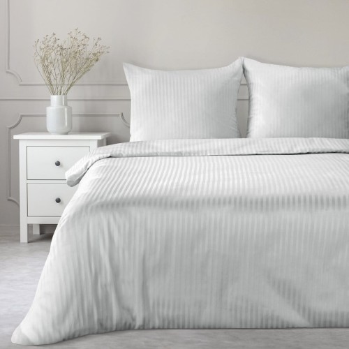 Pościel 140x200 + Poszewka Satyna 100% Bawełna Srebrna Vera Eurofirany