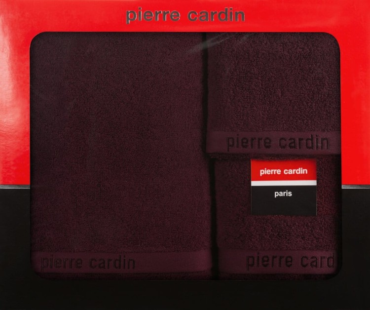 Komplet Trzech Ręczników 100% Bawełna 430g PIERRE CARDIN EVI Burgundowy Eurofirany