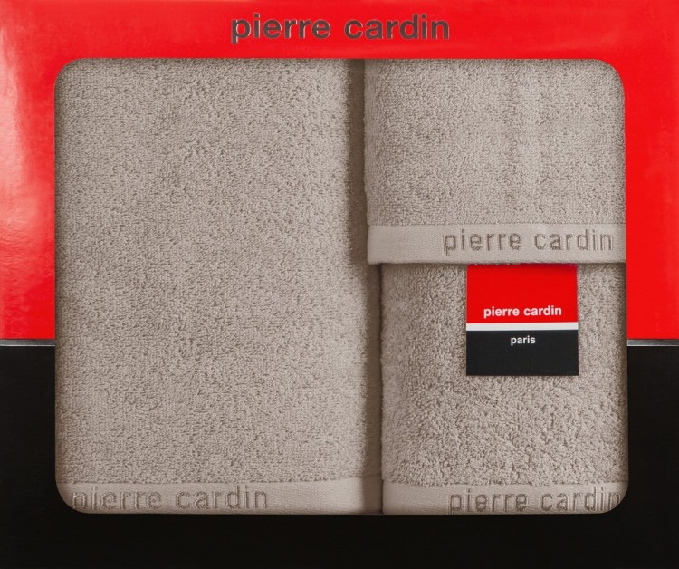Komplet Trzech Ręczników 100% Bawełna 430g PIERRE CARDIN EVI Ciemny Beżowy Eurofirany