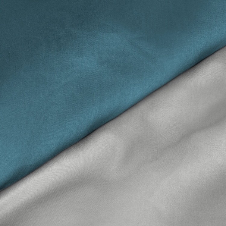 Pościel 220x200cm + 2 Poszewki 100% Satyna Bawełna Srebrno-Turkusowa Eurofirany