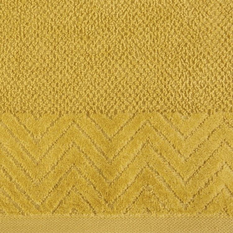 Ręcznik z Bordiurą 50x90 500g 100% Bawełna Loren Musztardowy Eurofirany
