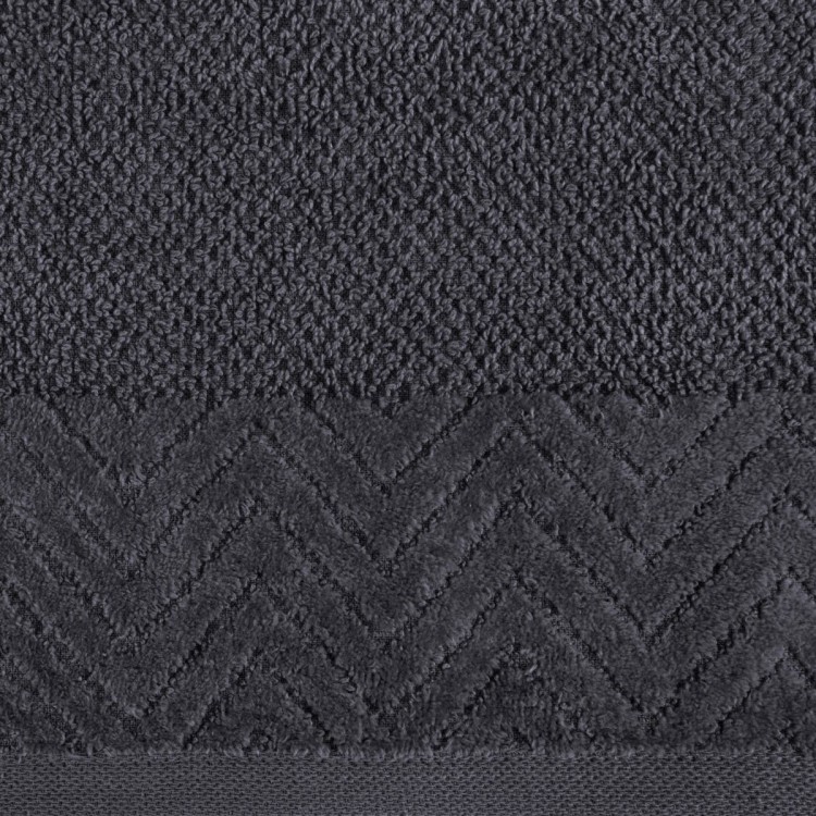 Ręcznik z Bordiurą 50x90 500g 100% Bawełna Loren Grafitowy Eurofirany