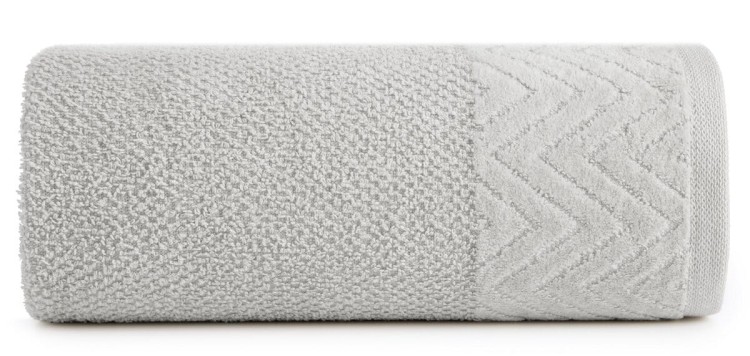 Ręcznik z Bordiurą 70x140 500g 100% Bawełna Loren Srebrny Eurofirany
