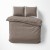 Pościel 180x200 + 2 Poszewki Satyna 100% Bawełna Pure z Bizą Taupe Detexpol