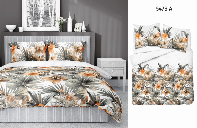 Pościel 160x200 + 2 Poszewki Satyna 100% Bawełna 5479A Detexpol