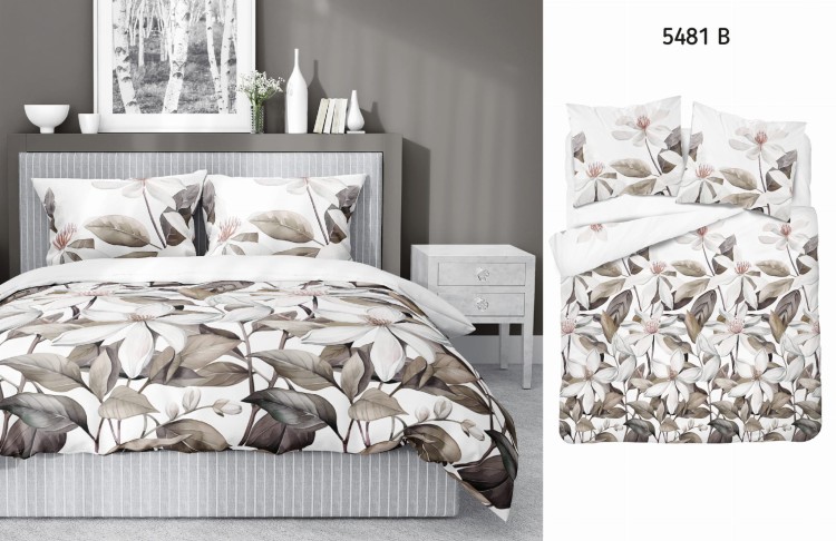 Pościel 160x200 + 2 Poszewki Satyna 100% Bawełna 5481B Detexpol