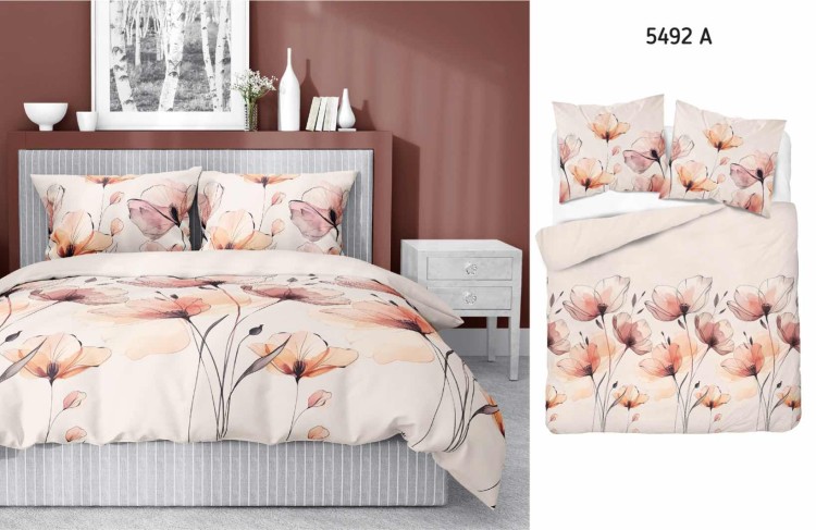 Pościel 160x200 + 2 Poszewki Satyna 100% Bawełna 5492A Detexpol