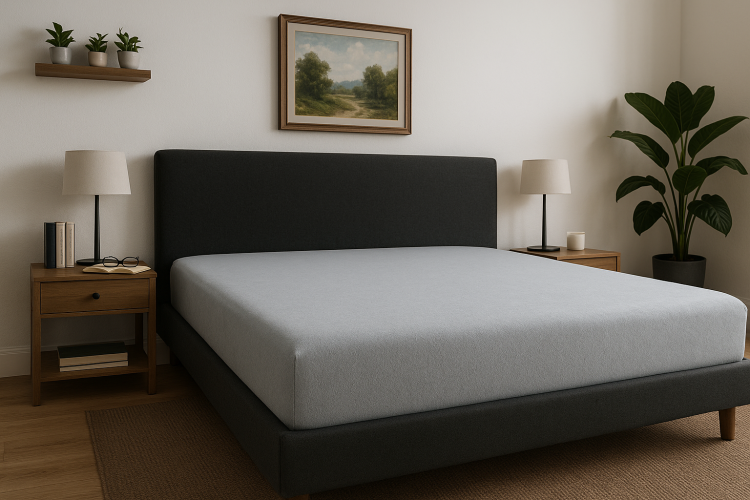 Prześcieradło z gumką 180x200 cm Szare Frotte Delta