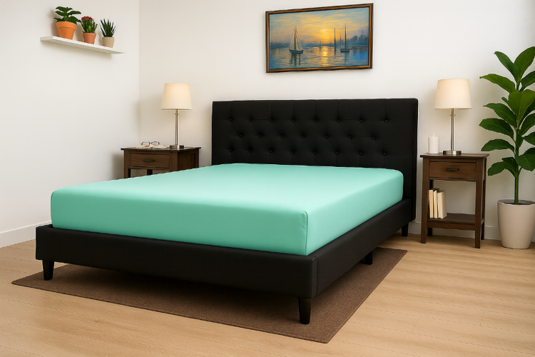 Prześcieradło z gumką 90x200 cm Miętowy Jersey Delta