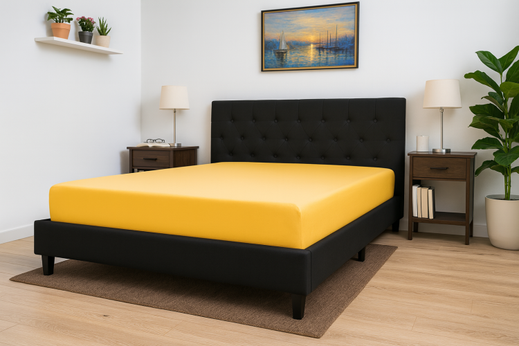 Prześcieradło z gumką 90x200 cm Bananowe Jersey Delta